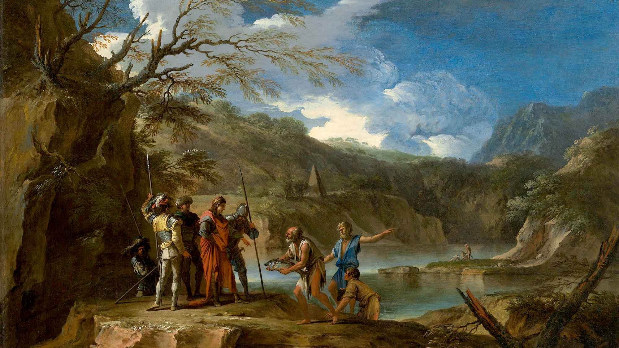 Salvador Rosa Polycrates and the fishermen